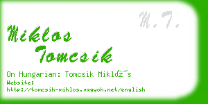 miklos tomcsik business card